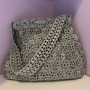 Chic Silver Lace Shoulder Bag